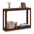 Gymax 47 2 Tier Mid Century Entryway Table W Storage Shelf Solid