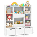 Gymax 47 Children Bookcase Toy Storage Organizer W 3 Movable Drawers
