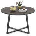 Gymax 47 Round Dining Table W Metal Pedestal Base Stable X Shaped