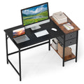 Gymax 48 Computer Desk W 2 Fabric Drawers Open Storage Shelf For