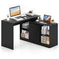 Gymax 48 Reversible L Shaped Computer Desk W 2 Doors 4 Open Storage