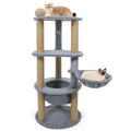 Gymax 48 Tall Cat Towel W Cat Nest Scratching Posts Ball Top Perch