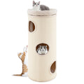 Gymax 49 Barrel Shaped Kitten Condo W Removable Padded Top Perch White Natural