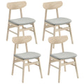 Gymax 4Pcs Dining Chair Fabric Upholstered Kitchen Armless Chairs