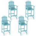 Gymax 4Pcs Tall Adirondack Chair W Back Armrests Footrest For