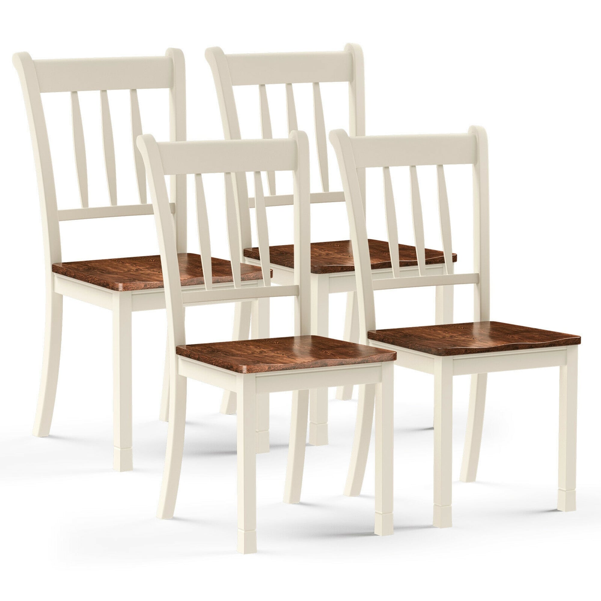 Gymax 4Pcs Wooden Dining Side Chair High Back Armless Home Furniture See Details