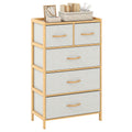 Gymax 5 Drawer Bamboo Chest Of Drawers Storage Organizer Unit For