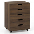 Gymax 5 Drawer Chest Mobile File Cabinet W Drawers Wooden Storage