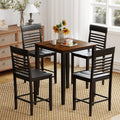 Gymax 5 Pcs Counter Height Dining Table Set For 4 Square Kitchen Table