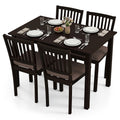 Gymax 5 Piece Dining Table Set Rectangular Kitchen Table W