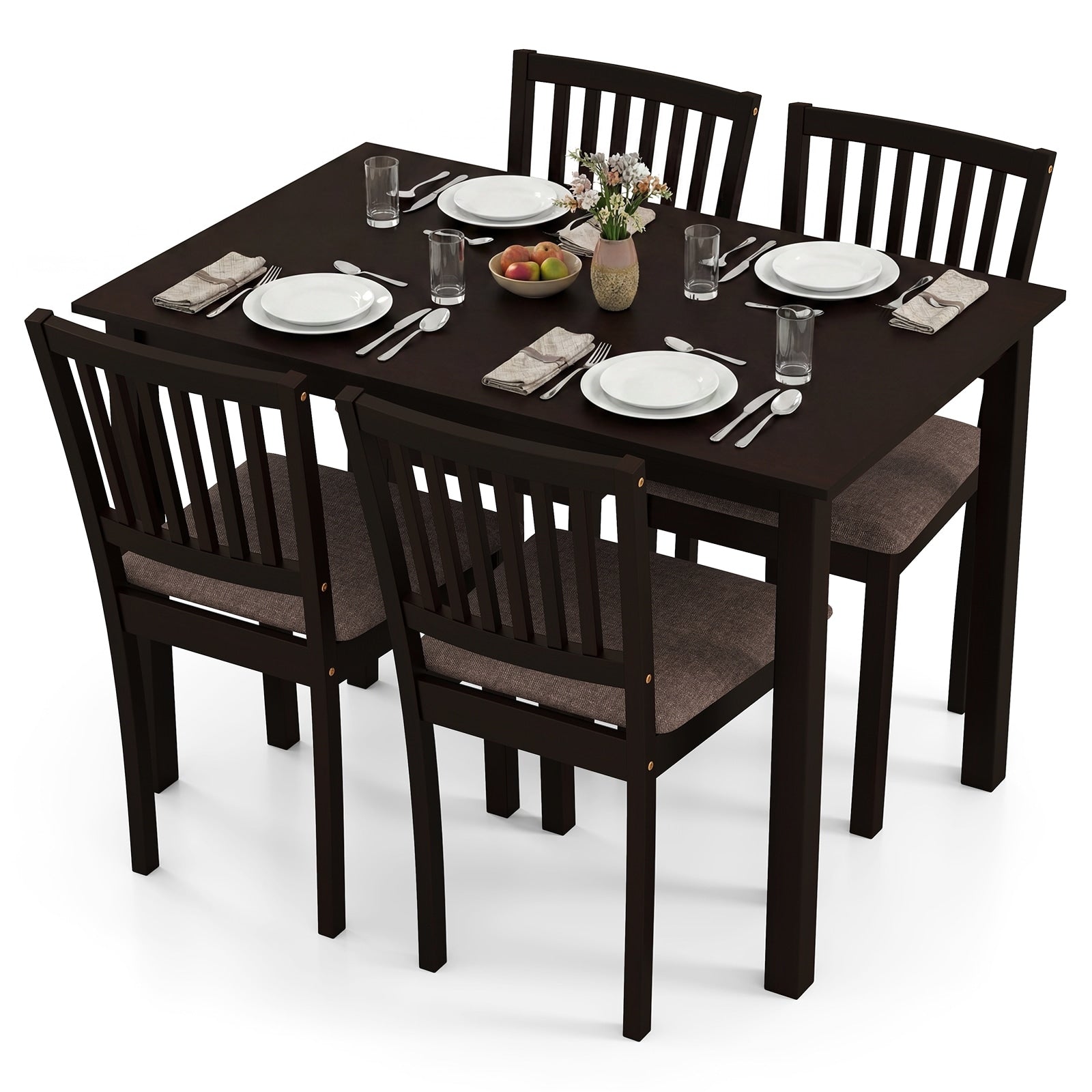 Gymax 5 Piece Dining Table Set Rectangular Kitchen Table W