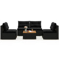 Gymax 5 Piece Outdoor Furniture Set W Seat Back Cushions Acacia