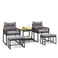 Gymax 5 Piece Patio Conversation Set Pe Rattan Wicker Chairs W 2