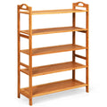 Gymax 5 Tier Bamboo Shoe Rack Freestanding Shoe Shelf Entryway Shoe See Details
