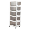 Gymax 5 Tier Plastic Drawer Storage Organizer W 3 Drawers Lockable