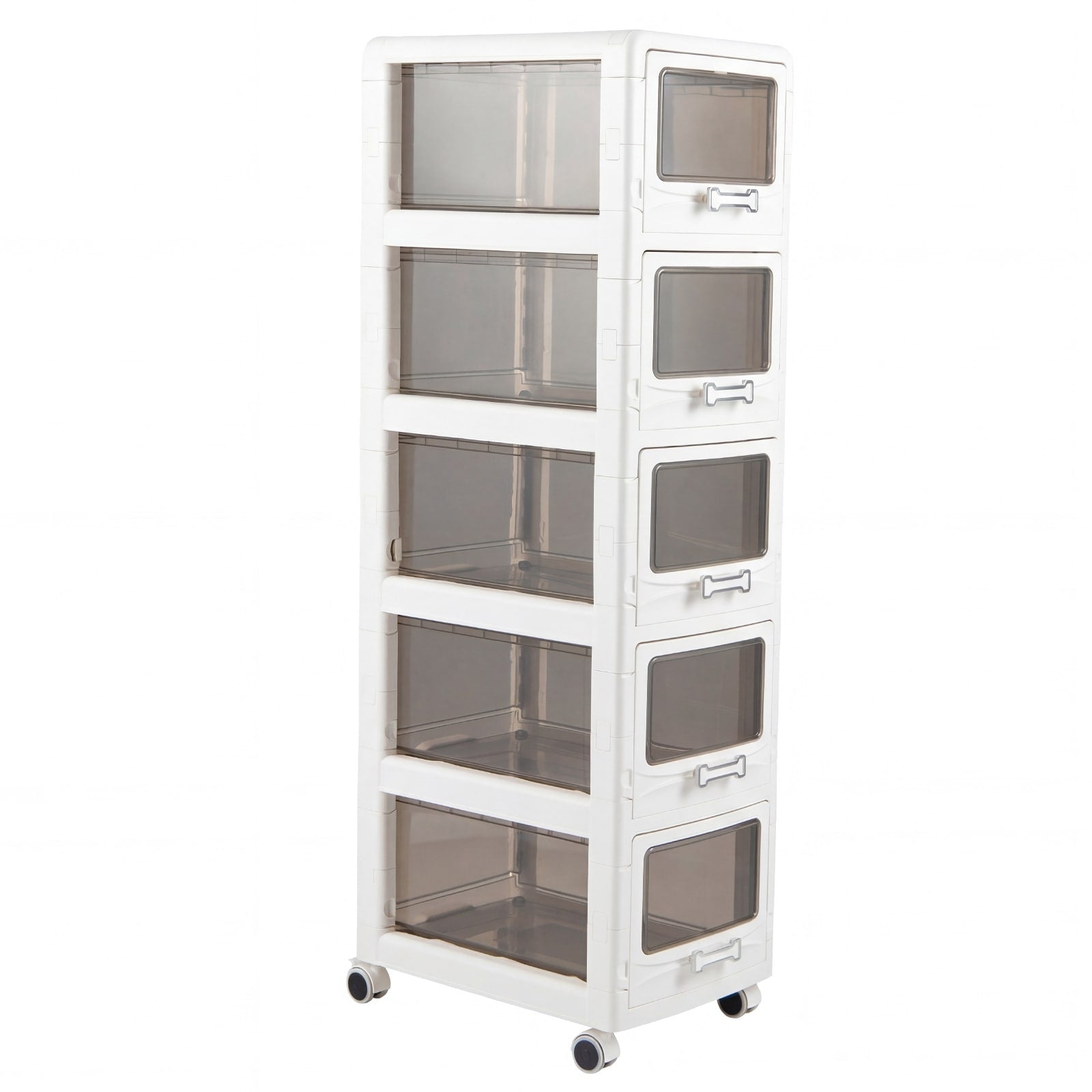 Gymax 5 Tier Plastic Drawer Storage Organizer W 3 Drawers Lockable