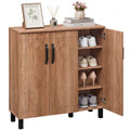 Gymax 5 Tier Shoe Storage Cabinet W 3 Doors Removable Shelves