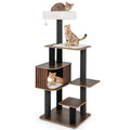 Gymax 59.5 Tall Cat Tower W Cushion Top Perch Detachable Mats
