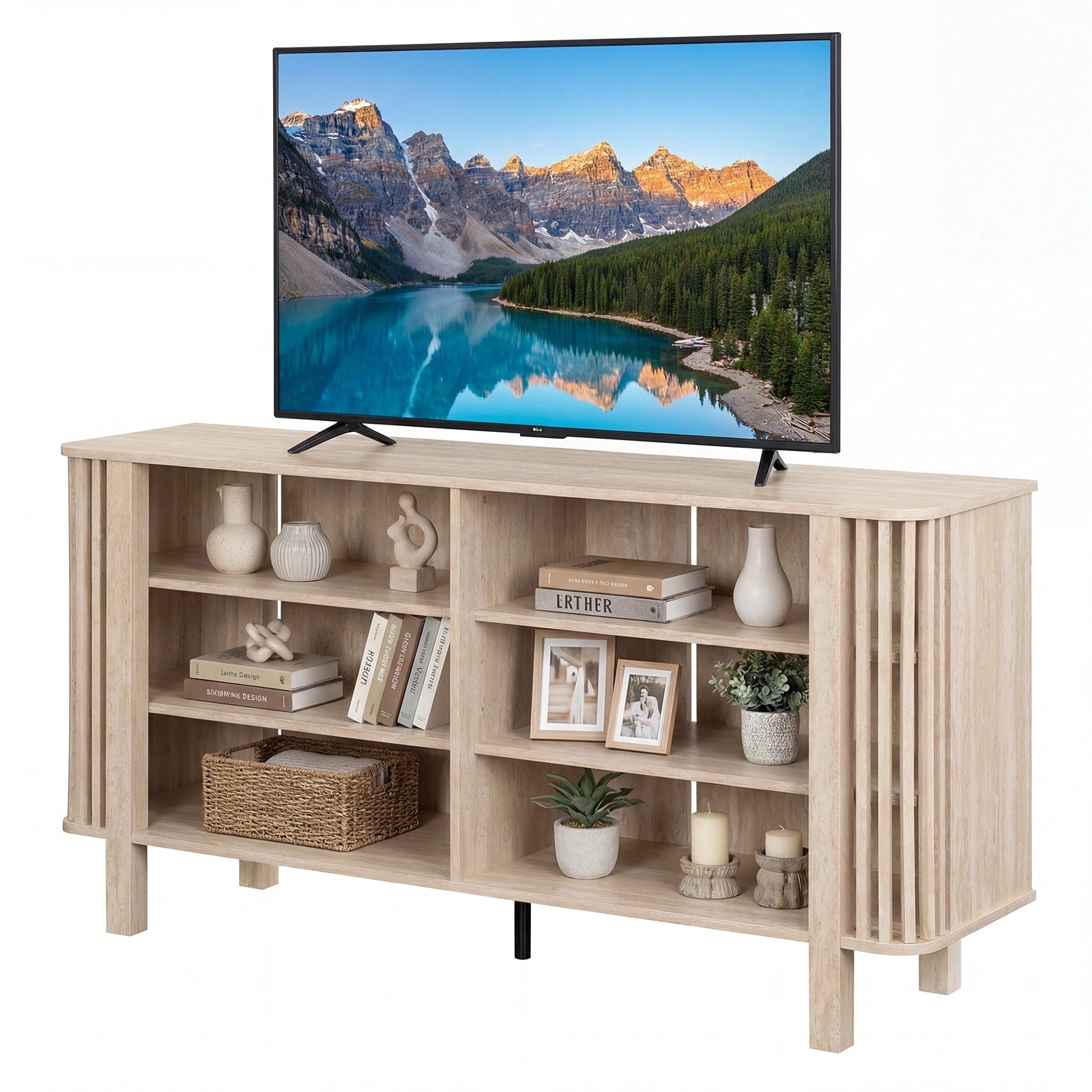 Gymax 59 Tv Stand For Tvs Up To 55 W Adjustable Shelves 5 Legs