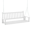 Gymax 5Ft Wooden 3 Person Porch Swing Chair W Adjustable Galvanized