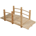 Gymax 5Ft Garden Wooden Bridge Decoration Backyard Pond W Safety
