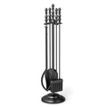 Gymax 5Pcs Fireplace Tool Set W Poker Tongs Brush Shovel And Round