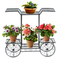 Gymax 6 Tier Garden Cart Stand Flower Rack Display Decor Flower Pot Plant Holder