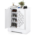 Gymax 6 Tier Mirrored Shoe Organizer W Laser Engraved Floral Patterns