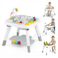 Gymax 6 In 1 Baby Activity Center W Height Adjustable Board Detachable Gray White