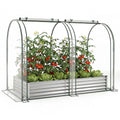 Gymax 6 X 3 X 1 Ft Galvanized Raised Garden Bed W Greenhouse Cover 2