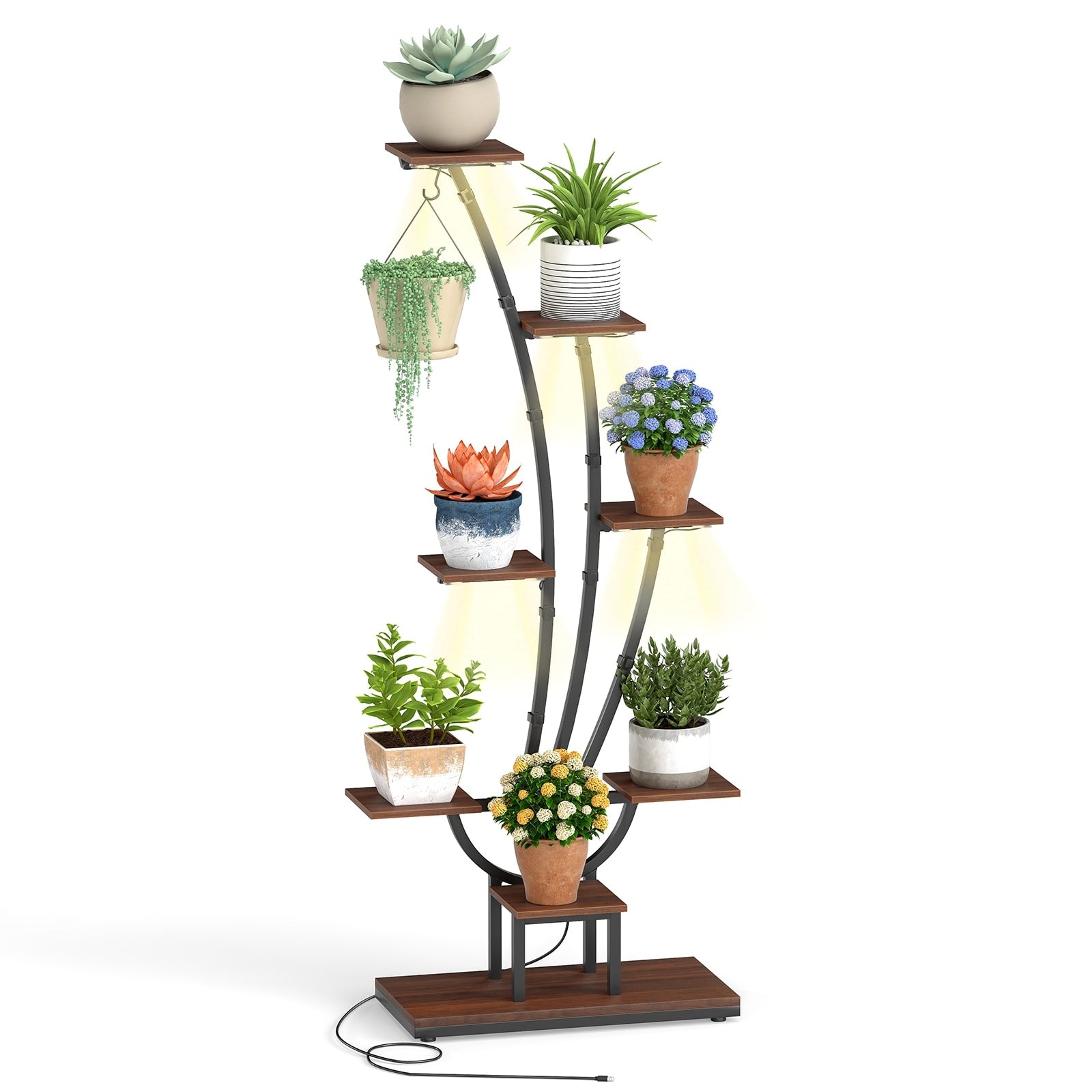 Gymax 62 Tall 8 Tier Corner Metal Plant Shelf For Multiple Plants