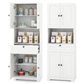 Gymax 67.5 Kitchen Pantry Cabinet W 4 Doors 1 Drawer Open Countertop
