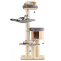 Gymax 68.5 Cat Tree Condo 4 Layer Wooden Kitten Activity Tower W Grey