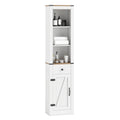 Gymax 68 Tall Bathroom Cabinet W Barn Door Drawer Adjustable