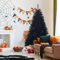 Gymax 6Ft Artificial Halloween Christmas Tree Hinged Pine Tree Holiday 3.7 X 6 Dia X H