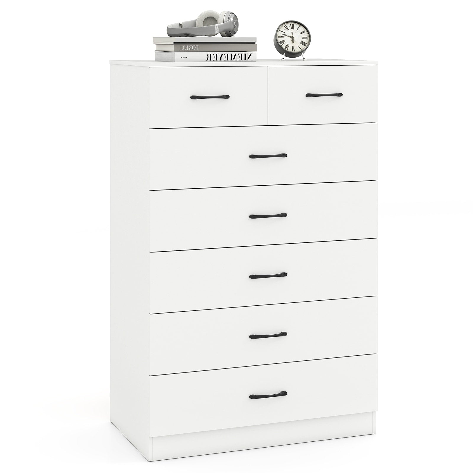 Gymax 7 Drawers Dresser Wooden Chest Of Drawers W Metal Handles Guide