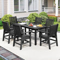 Gymax 7 Pieces Patio Dining Set Outdoor Hdpe Weather Resistant Table