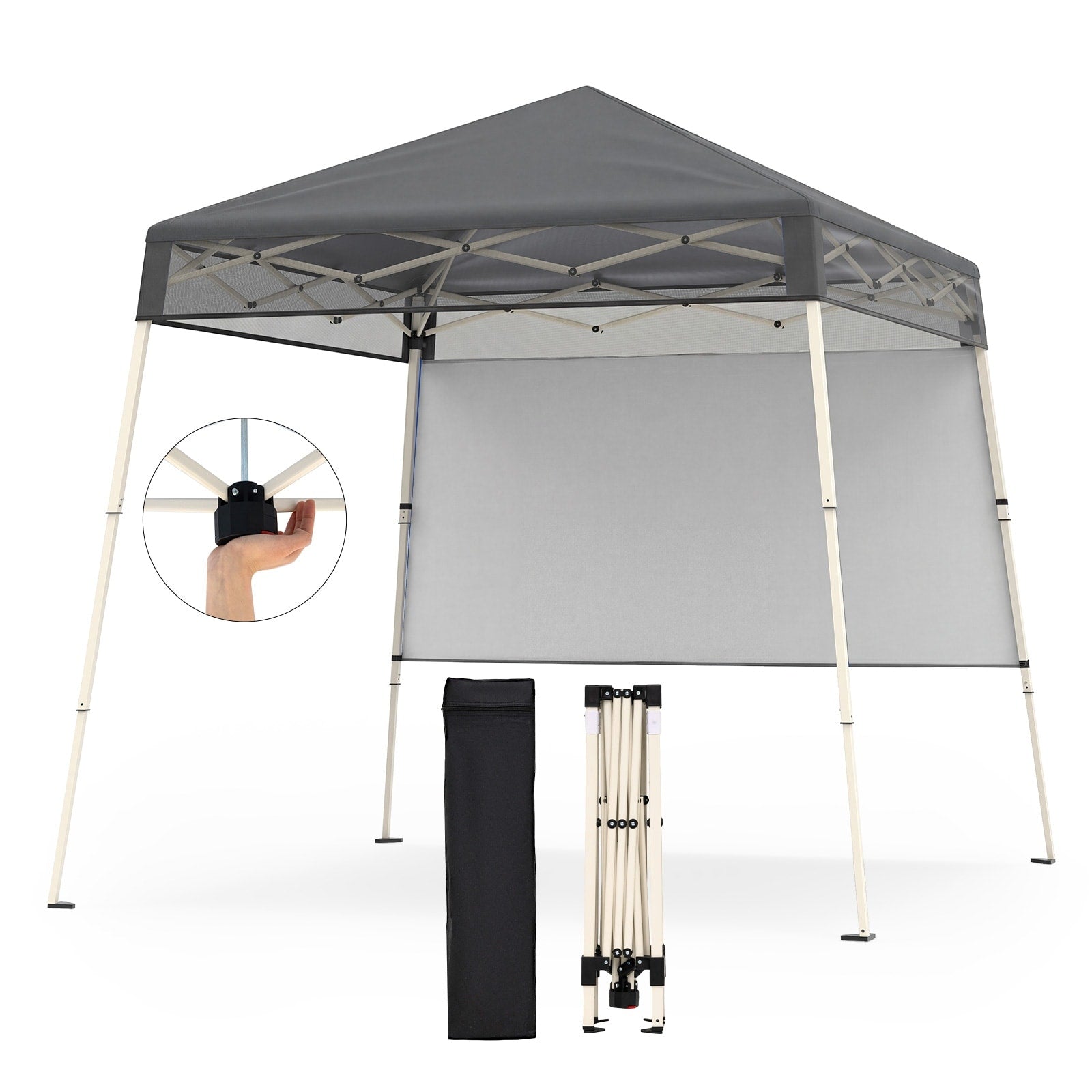Gymax 7 X 7 Ft Pop Up Canopy Tentoutdoor Sun Shelter W 1 Push Center