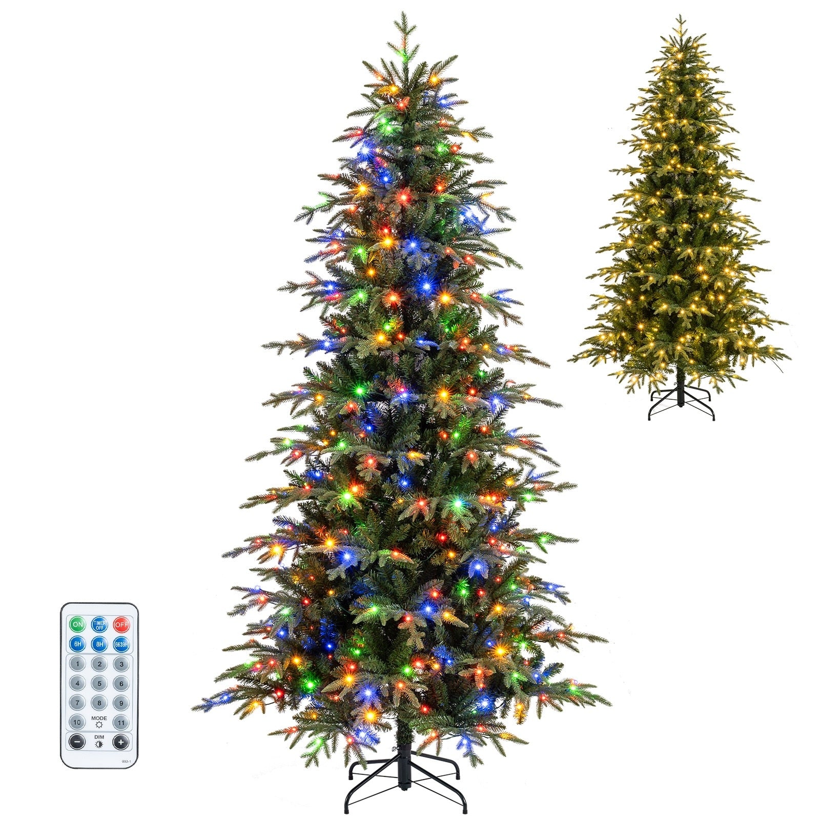 Gymax 7.5 Ft Artificial Christmas Tree Pre Lit Xmas Tree W 1195