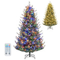 Gymax 7.5 Ft Artificial Christmas Tree W 1306 Branch Tips 500 Led