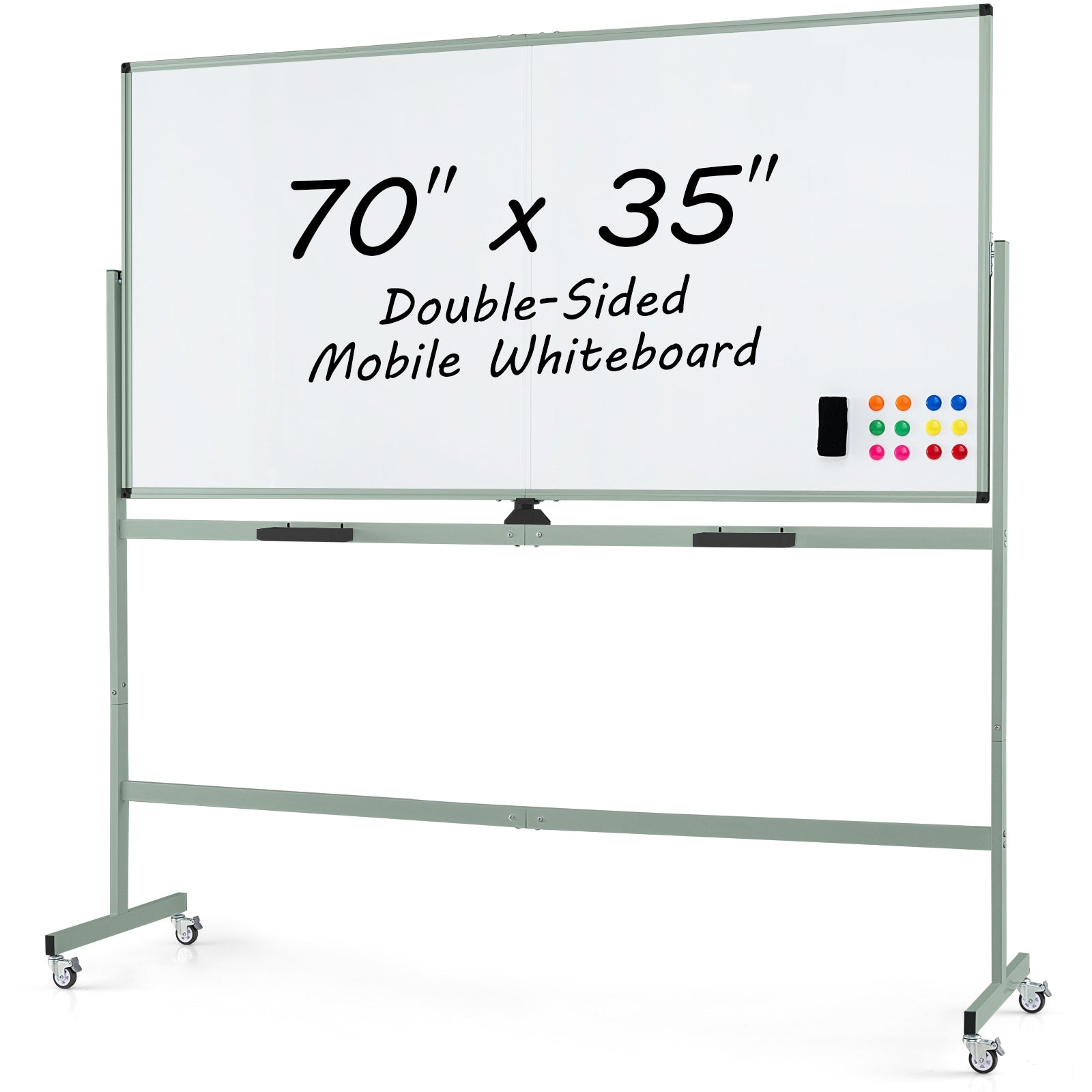 Gymax 72 X 36 Double Sided Magnetic Whiteboard With Stand And