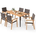 Gymax 7Pcs Patio Dining Table Set W Tabletop 1.97 Umbrella Hole