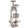 Gymax 81 Large Cat Tree For Indoor Cats Multi Level Kitty Climbing Grey