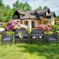 Gymax 8Pcs Patio Wicker Rattan Conversation Set Outdoor Furniture Set