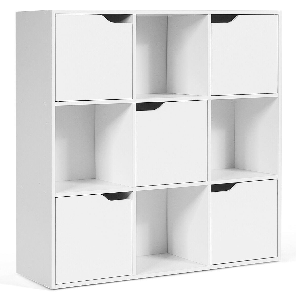 Gymax 9 Cube Bookcase Cabinet Wood Bookcase Storage Shelves Room See Details