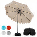 Gymax 9 Ft Outdoor Patio Umbrella W 32 Solar Led Lights Weighted