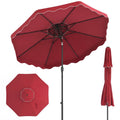 Gymax 9 Ft Patio Umbrella W Push Button Tilt Crank 2 Tier Vented Top