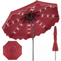 Gymax 9 Ft Solar Led Patio Umbrella Push Button Tilt Crank 24 Led