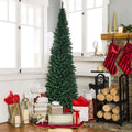 Gymax 9 Pvc Artificial Christmas Tree Holiday Decor Slim Pencil Tree Metal Stand