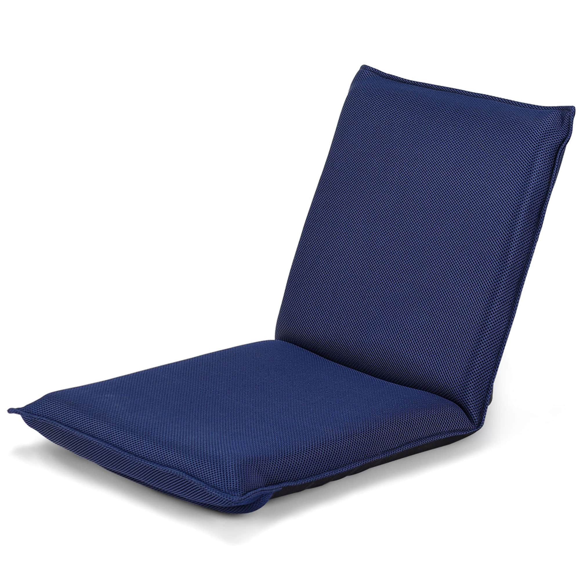Gymax Adjustable 6 Position Floor Chair Folding Lazy Man Sofa Chair Multiangle Navy